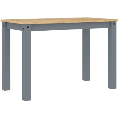 Image of vidaXL Dining Table Panama Grey 117x60x75 cm Solid Wood Pine