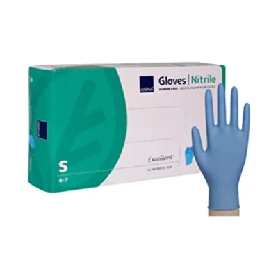 Image of ABENA Small Nitrile Examination Gloves Pack of 100/50 Pairs Latex Free Our Blue Powder Can Be Used As: for Cooking, Medical Gloves, Food Safe Glove and More