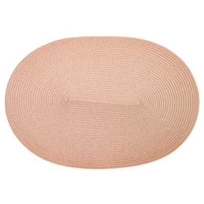 Image of d c fix PVC Free Peach Place Mat Washable for Kitchen &amp; Dining Table Plate Coaster Set 30 cm x 45 Oval