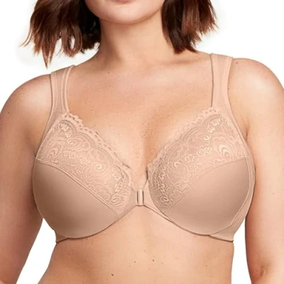 Image of Glamorise Full Figure Plus Size Wonderwire Front Closure Bra Underwire #1245