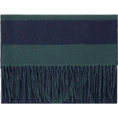 Image of Hackett London Men&#039;s HERITGE ABSTRCT Scarf, Blue (Navy/Green), One Size