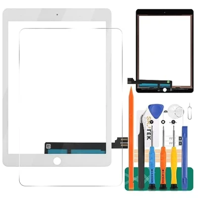 Image of For iPad Pro 9.7 2016 Generation Touch Screen Digitizer Glass Replacement ,For A1673 A1674 A1675 Display Panel Repair Parts Kit,with Tempered Glass+Tools(Not LCD, Without Home Button) (White)