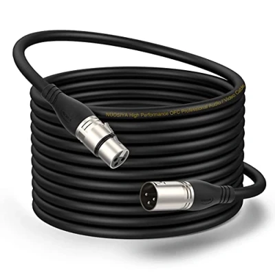 Image of NUOSIYA XLR Cable 15m 1 Pack Balanced Microphone 3 pin Male to Female Extender Cord for Studio Recorder, Mic, Mixer, Speaker System, Phantom Power