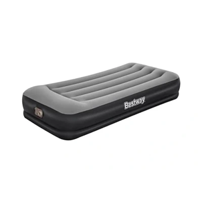Image of Bestway Air Bed Premium Single Sized TriTech AirBed with Built in Pillow Blue and Grey