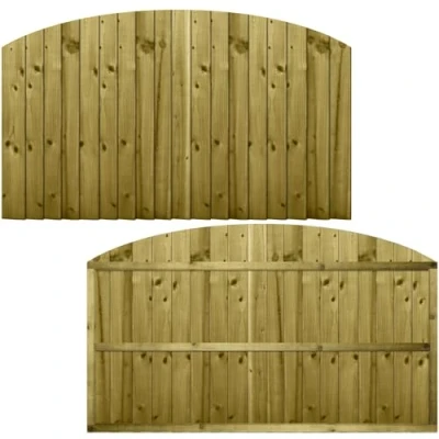 Image of Width: 6ft (183cm) x Height: (@Shoulder) 3ft (90cm &amp; 110cm Top of the Dome) Premier Dome Fence Panel Treated Vertical Feather Edge Closeboard Boards Fully Framed