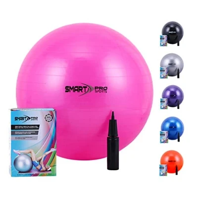 Image of Ever Rich® EXERCISE GYM YOGA SWISS BALL FITNESS PREGNANCY BIRTHING 75CM + PUMP (PINK, 75CM)