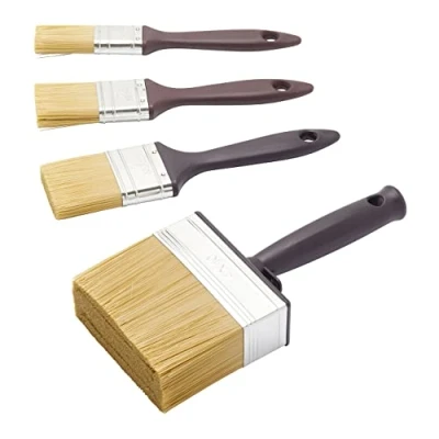 Image of Fit for The Job 4 piece Woodcare Brush Applying Woodstains, Varnish, Preservatives on All Types of Wood inc. Sheds &amp; Fences, Furniture, Smooth Planed Rough Sawn Timber, 1&quot;, 1.5&quot;, 2&quot;, Block