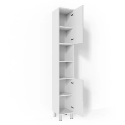 Image of Vicco Bathroom cabinet Fynn, White High Gloss, 30 x 190 cm