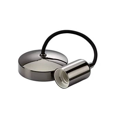 Image of KnightsBridge 6&quot; E27 Contemporary Pendant Set Black Nickel