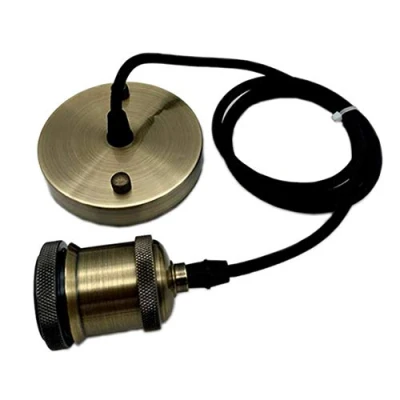 Image of EmyTock Vintage Pendant Light Fitting Modern Retro Industrial Style E27 Lamp Holder Bronze Ceiling Rose