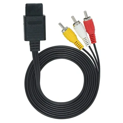 Image of OSTENT AV Audio Video A/V TV Cable Cord for Nintendo 64 N64 GameCube NGC SNES SFC