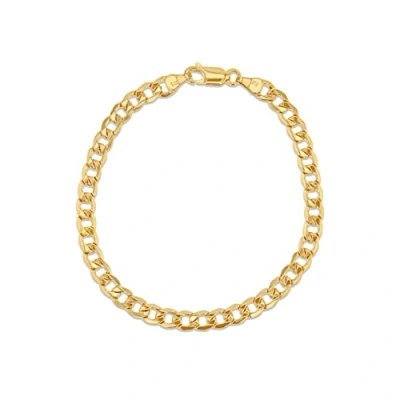 Image of Carissima Gold Women&#039;s 9 ct Yellow Hollow 5 mm Curb Chain Bracelet of Length 19 cm/7.5 Inch