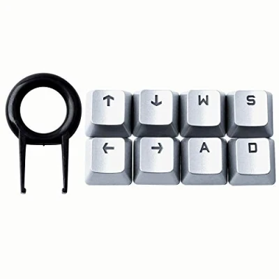 Image of FPS &amp; MOBA Gaming Keycaps for Cherry MX Razer&amp;Corsair&amp;HyperX&amp;Logi G610 G710 Mechanical Keyboard (Silver WASD↑↓←→)