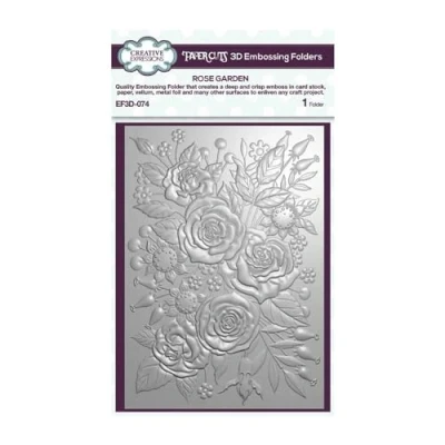 Image of PaperCuts Creative Expressions Rose Garden 5 in x 7 3D Embossing Folder,