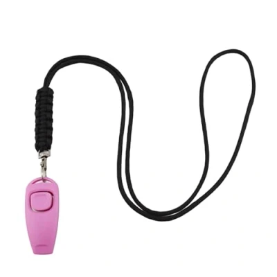Image of Meiliyizu Dog Training Whistle with Clicker, Professional Set Ultrasonic Clicker Obedience Aid Effective Bark Control Includes Lanyard, Pink
