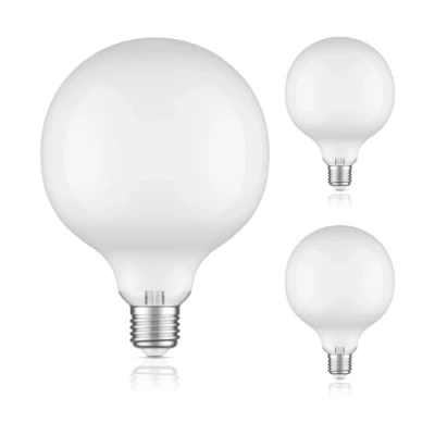 Image of ledscom.de 3 Pieces E27 LED Bulb, G125, Warm White (2700 K), 6.2 W, 845lm, Frosted Glass Extra matt