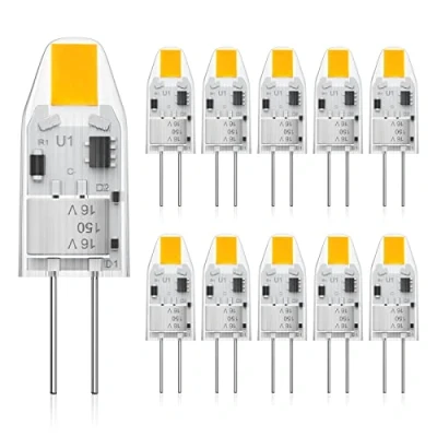 Image of Cxyemt G4 LED Light Bulb AC/DC 12V, 1W Equivalent 10W Halogen Bulbs, Warm White 2700K, No Flickering Energy Saving Capsule Bulb, Bi Pin Base Lamps, Non Dimmable, 10PCS