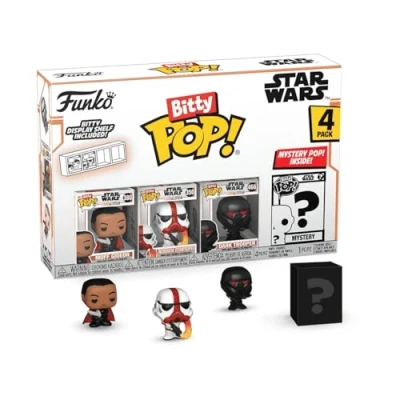 Image of Funko Bitty POP!: Mandalorian Moff Gideon™, Pop! Incinerator Stormtrooper™, Dark Trooper™, and a mystery figure 0.9 Inch (2.2 Cm) Collectable Gift Idea Cake Topper