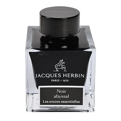 Image of Jacques Herbin Ref 13109JT Ink for Fountain Pens &amp; Rollerball Gris de Houle/Swell Grey 50ml Bottle Prestige Collection Black Coloured