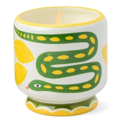 Image of Paddywax Scented Candles Dopo Hand Painted Ceramic Luxury Artisan Candle, 8 Ounce, Snake Wild Lemongrass