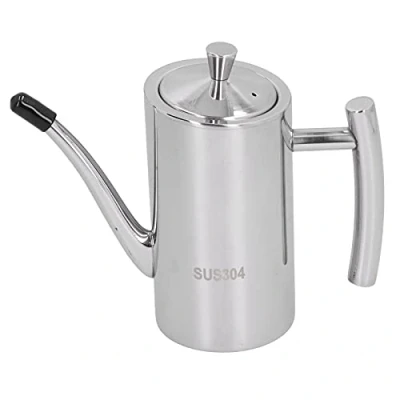 Image of Stainless Steel Olive Oil Dispenser, Bottle Can, Leakproof Pot, Kitchen Storage Container, Long Eagle Beak and Large Opening(500ml)