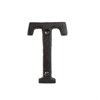 Image of ausuky Cast Iron Retro Metal Alphabet Letters Numbers Sign Address Door Cafe Wall Decor A to Z,0 9 (T)