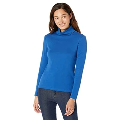 Image of Tommy Hilfiger Women&#039;s Long Sleeve Turtleneck Sweater, True Blue, M