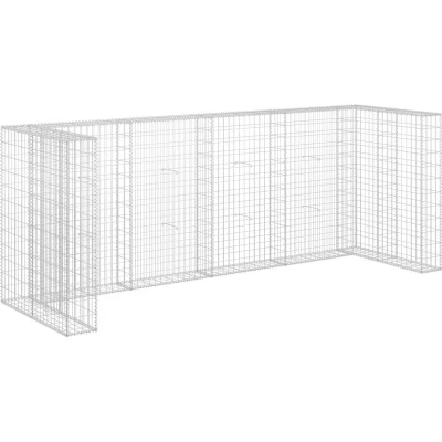 Image of vidaXL Gabion Wall for Garbage Bins Galvanised Steel 320x100x120 cm
