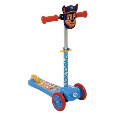 Image of Paw Patrol Mini Go! Tilt 3 Wheel Scooter with Squishle Adjustable Boys and Girls Official Kids for Ages 3+ Toddler Wheeled