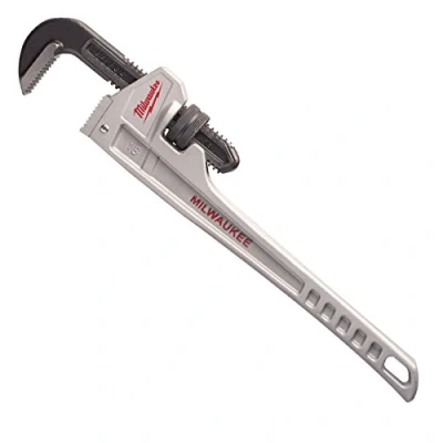 Image of Milwaukee 48 22 7218 18 Inch Aluminium Pipe Wrench Red/Black/Silver