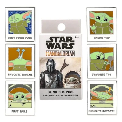 Image of Loungefly the Mandalorian Grogu (the Child, Baby Yoda) Blind Enamel Pin Purchase Pins Cute Collectable Novelty Brooch for Backpacks &amp; Bags Gift Idea Movies Fans