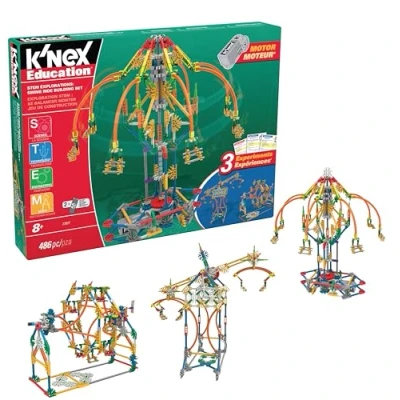 Image of K&#039;NEX STEAM Education Swing Ride Building Set Educational Toys for Kids, 486 Piece STEM Learning Kit, Engineering Construction Kids Aged 8+ Basic Fun 77077