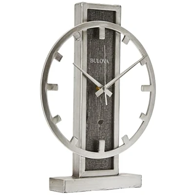Image of Bulova B1864 Silver Streak Tabletop Clock, Aged Tone