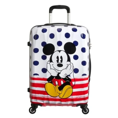 Image of American Tourister Disney Legends Spinner M, Kids luggage, 65 cm, 62,5 L, Multicolour (Mickey Blue Dots)