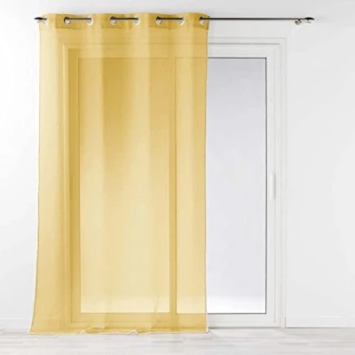Image of Douceur d&#039;Intérieur Louise Honey Eyelet Curtain (140 x 240 cm) Sandblasted