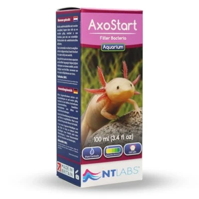 Image of NT Labs AxoStart Filter Bacteria, Axolotl Breaks Down Toxic Waste, Prevents Ammonia &amp; Nitrite, Use After Adding or a Clean (100ml)