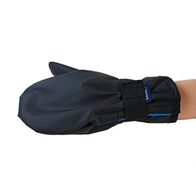 Image of Outdoor Wheelchair Gloves Water Resistant Fleece Mittens for Special Needs or Disabilities (Large, Black)