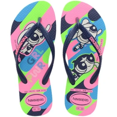 Image of Havaianas Powerpuff Girls Tbar sandals for kids, Size: 23 24, White shoes
