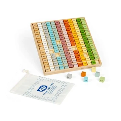 Image of Bigjigs Toys Simply Scandi Times Table Tray 1 12 Time Tables, Fun Multiplication Board Game For Kids, Eco Friendly Wooden Montessori Math Chart, Educational Games 3+ Years Old