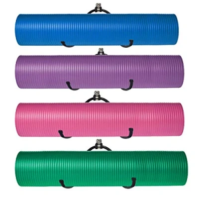 Image of Metal Adjustable Wall Rack, Multi Purpose Shelf for Foam Roller Racks Yoga Mat Storage Exercise Organizer Bath Towels Holder Your Fitness Class or Home Gym Bathroom, Up to 20Lbs （4 Pack）