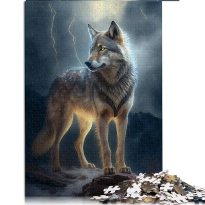 Image of Jigsaw Puzzle for Adults 1000 Piece Wolf Wooden Puzzles &amp; Kids Age 12 Years Up Educational Games Size: 50x75cm