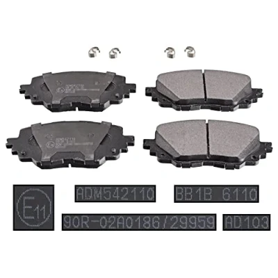 Image of 6000615055 Brake pad set BLUE PRINT ADM542110 Front Axle with acoustic wear warning anti squeak plate MAZDA: MX 5 IV, IV RF Targa