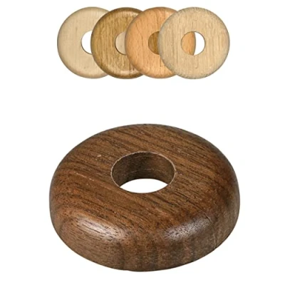 Image of FUX 2 Pieces Wooden Radiator Pipe Cover for 15 22mm Pipes; Heating Floor Collar (19mm, Nuss)