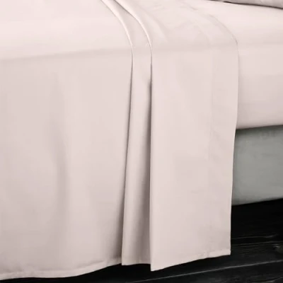 Image of Bianca 400 Thread Count Cotton Sateen King Flat Sheet Blush