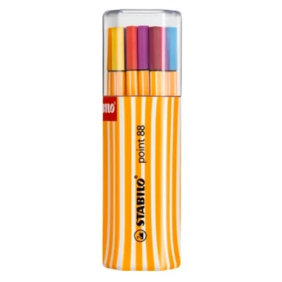 Image of Fineliner STABILO point 88 Twin Pack Assorted Colours 20pc