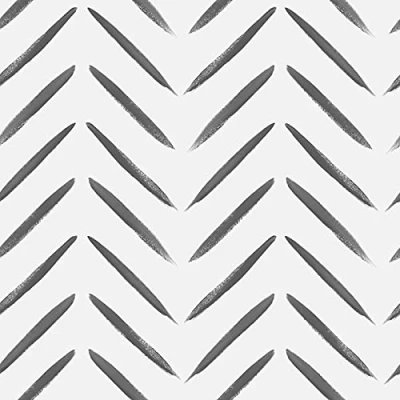 Image of Chevron Brush Marks Wallpaper Black/White Holden 13040