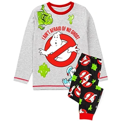 Image of Ghostbusters Pyjamas Boys Girls Kids Grey Black Ghosts Monster T Shirt Long Length Bottoms Pjs Childrens Movie Merchandise 11 12 Years