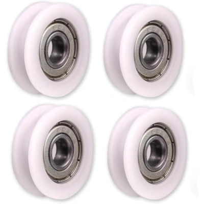 Image of Atoplee 4pcs Round Groove Nylon Pulley Wheels Roller for Slide Gate/Angle Bar/Drawers (4x15x6mm)