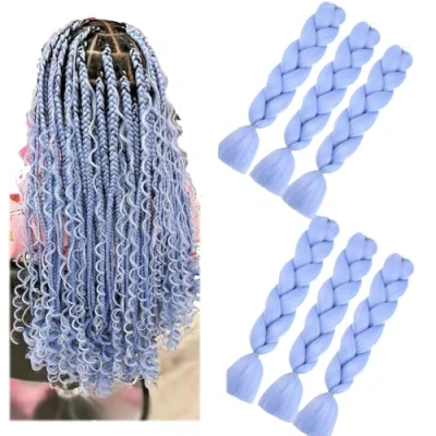 Image of braids Extensions ombre jumbo extension 24&quot; Kanekalon Synthetic Hair Braiding 6pcs (a33 blue)