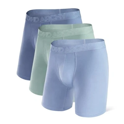 Image of DAVID ARCHY Men&#039;s Boxer Bamboo Shorts Underwear Multipack with Pouch and Fly, Ultra Soft Breathable 3 Pack